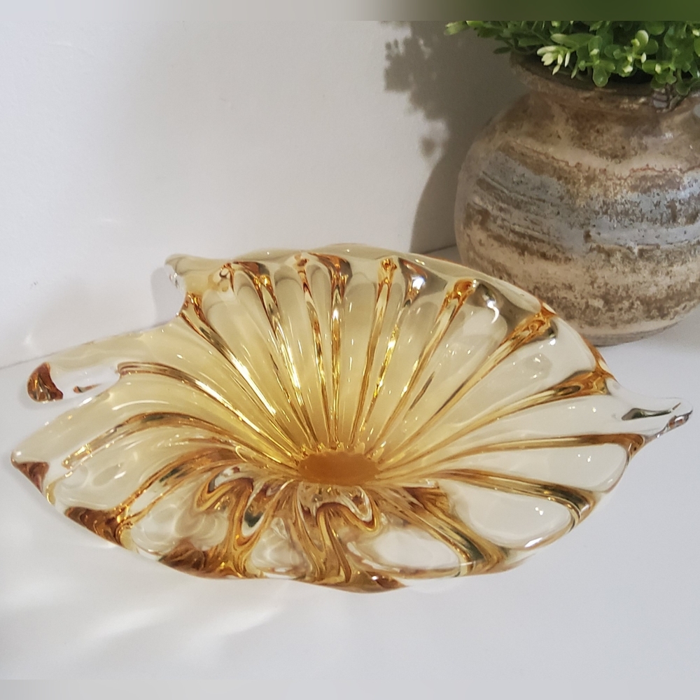 Vintage Murano Bowl Leaf Shaped